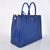 Dark Blue Saffiano Leather Classic Large Handbag