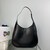 Large leather shoulder bag with topstitching