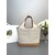 Medium linen blend and leather tote bag