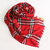 Cotton Fabric Red Check Pattern Scarf