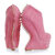 Pink Suede Leather Back heel studs Wedge Pump