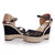 Black Lace Weave Jute Platform Wedge Pump Sandal