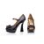 Black Patent Leather Peep Toe Platform Pump