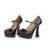 Black Patent Leather Peep Toe Platform Pump