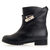 Black Real Cowhide Leather Short Boot