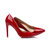 Red patent leather point head pump