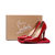 Red patent leather point head pump