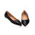 Black Pattern Leather Rivets Pointed Flat