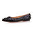 Black Pattern Leather Rivets Pointed Flat