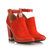 Red Patent & Suede Leather Ankle Boot