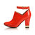 Red Patent & Suede Leather Ankle Boot