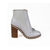 White patent leather short boot