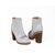 White patent leather short boot