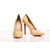 Beige leather pointed head pump