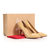 Beige patent leather pointed head pump