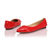 Red Pattern Leather Rivets Pointed Flat