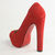 Red Suede Platform Pump