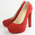 Red Suede Platform Pump