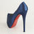 Blue Satin Platform Pump