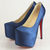 Blue Satin Platform Pump