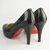 Black Patent Leather  Stitching Patterns  Platform Pump