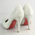 White Satin with Crystal Pump