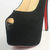 Black Suede Leather Platform Red Sole Peep Toe Pump(16cm)