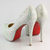 White Crystal Platform Red Sole Pump(14cm)