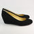 Black Suede Leather Hidden Wedge Pump