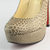 Brown Snake Skin Leather Platform Pump