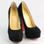 Black Suede Leather Platform Pump