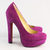 Purple Suede Leather Platform Pump