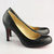 Black Lamb Leather Round-end Pump