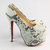 Gray Snake Skin Leather Hidden Platform Pump