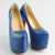 Blue Python Leather Skin Leather Hidden Platform Pump