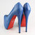 Blue Python Leather Skin Leather Hidden Platform Pump