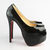 Black Patent Leather Peep Toe Platform Pump