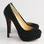 Black Suede Leather Platform Pump