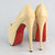 Beige Patent Leather Platform Pump