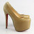 Taupe Lamb Leather Platform Pump