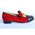 Iconic Studs Red Suede Leather Loafer