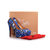 Blue Flower Pattern Fabric Platform Pump