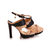 Black Croco with Beige Leather Platform Sandal