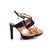 Blue Croco with Beige Leather Platform Sandal