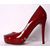 Claret Patent Leather Red Sole(platform) Pump