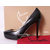 Black Lambskin Leather Red Sole(Platform) Pump