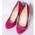 Pink Suede Leather Red Sole(Platform) Pump