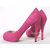 Pink Suede Leather Red Sole (peep toe & platform) Pump