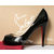 Black Patent Leather Red Sole (peep toe & platform) Pump