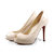 Nude Patent Leather Red Sole (peep toe & platform) Pump